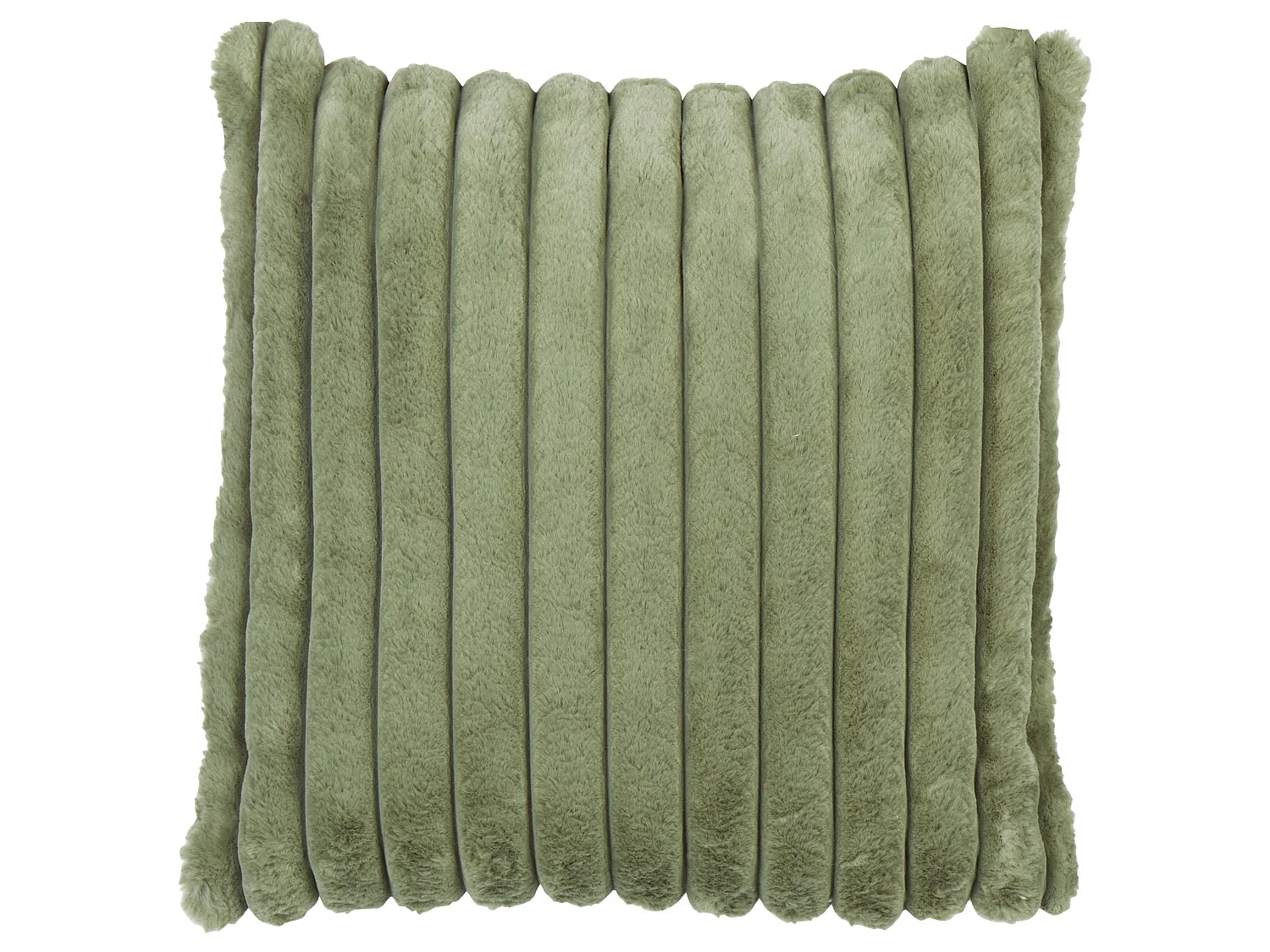 Lot de 2 coussins décoratifs RAKYA Fourrure synthétique 45 x 45 cm Vert À rayure