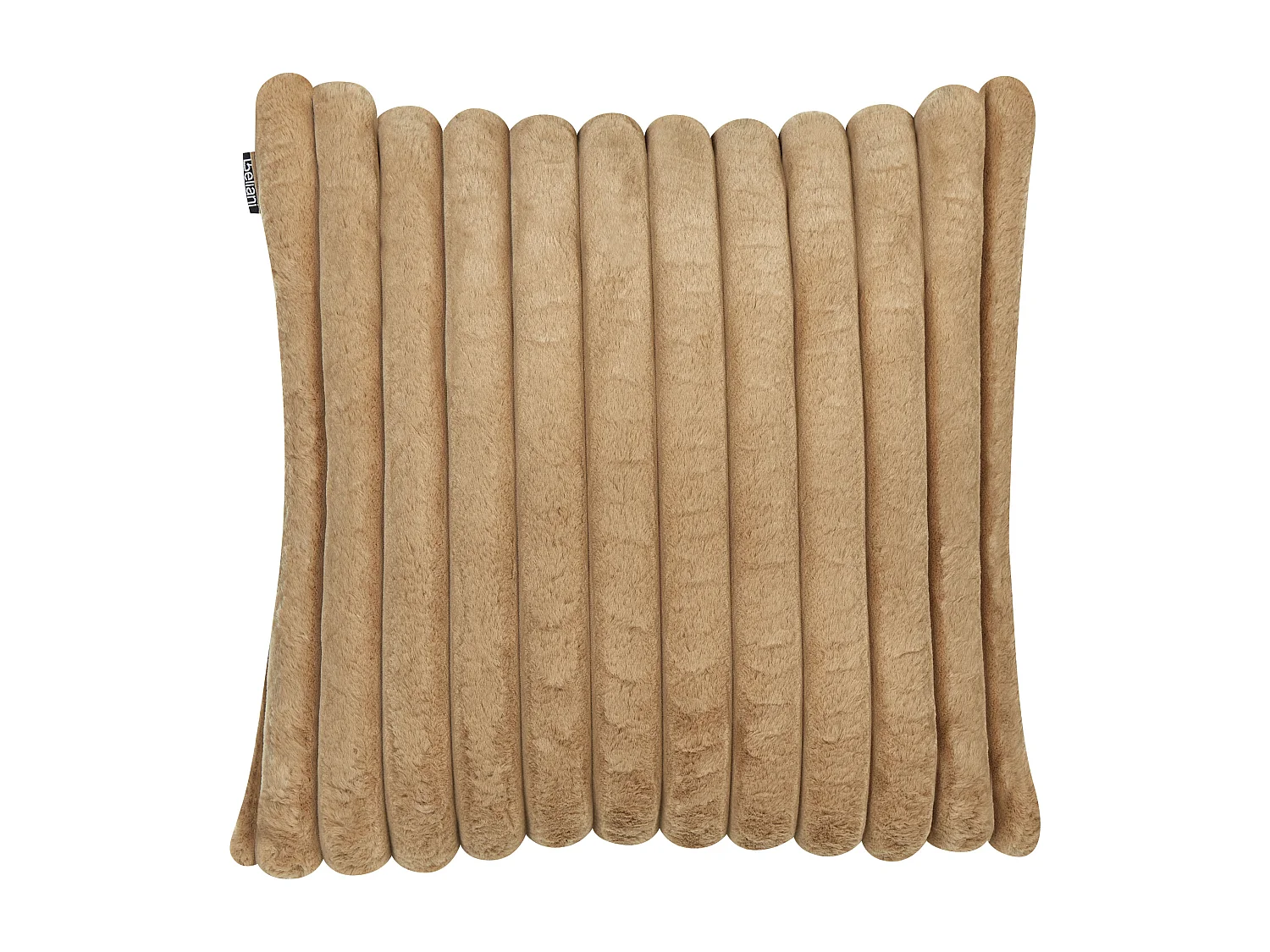 Lot de 2 coussins décoratifs RAKYA Fourrure synthétique 45 x 45 cm Marron clair À rayure