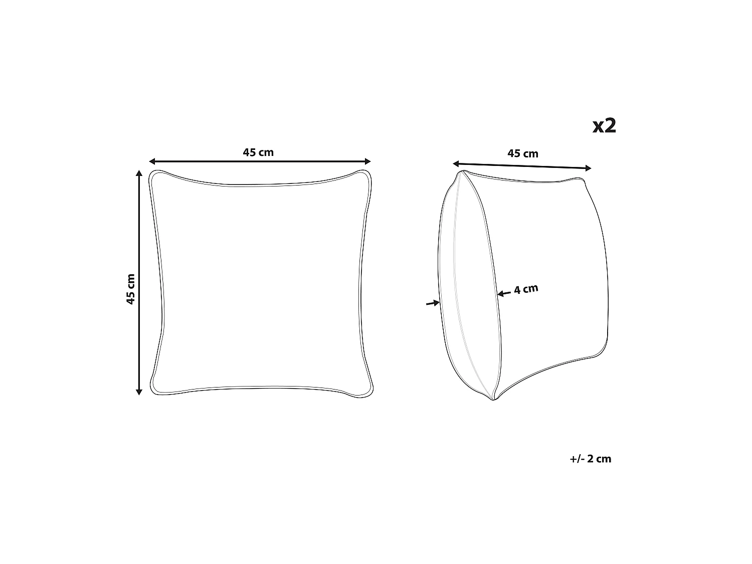 Set van 2 decoratieve kussens RAKYA Nepbont 45 x 45 cm Lichtbruin Gestreept