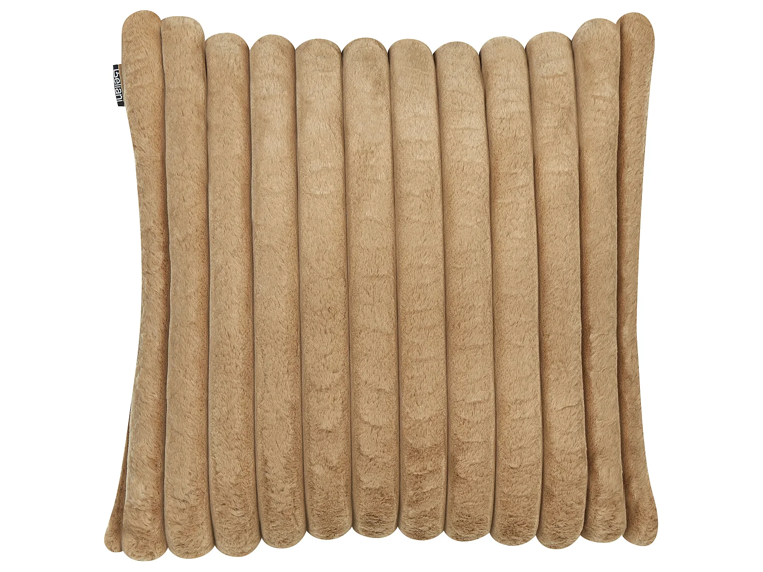 Set van 2 decoratieve kussens RAKYA Nepbont 45 x 45 cm Lichtbruin Gestreept