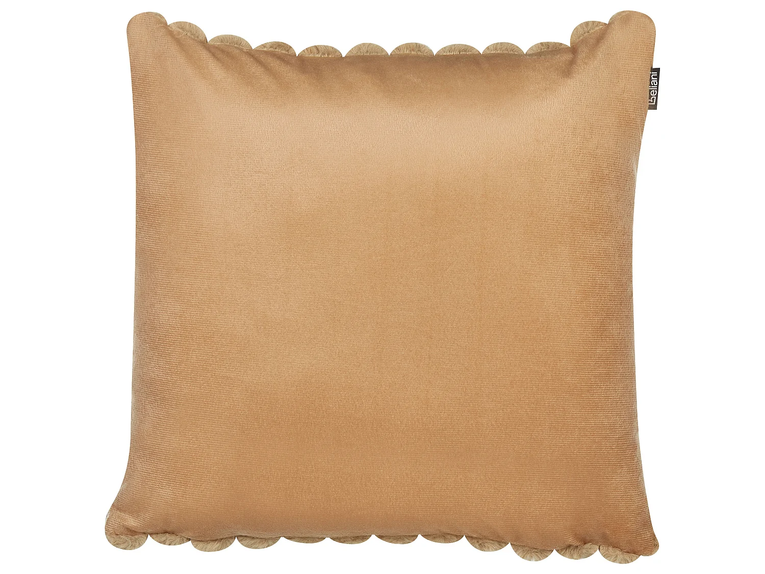 Set van 2 decoratieve kussens RAKYA Nepbont 45 x 45 cm Lichtbruin Gestreept