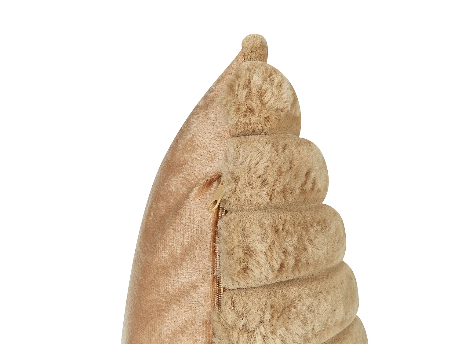 Set van 2 decoratieve kussens RAKYA Nepbont 45 x 45 cm Lichtbruin Gestreept