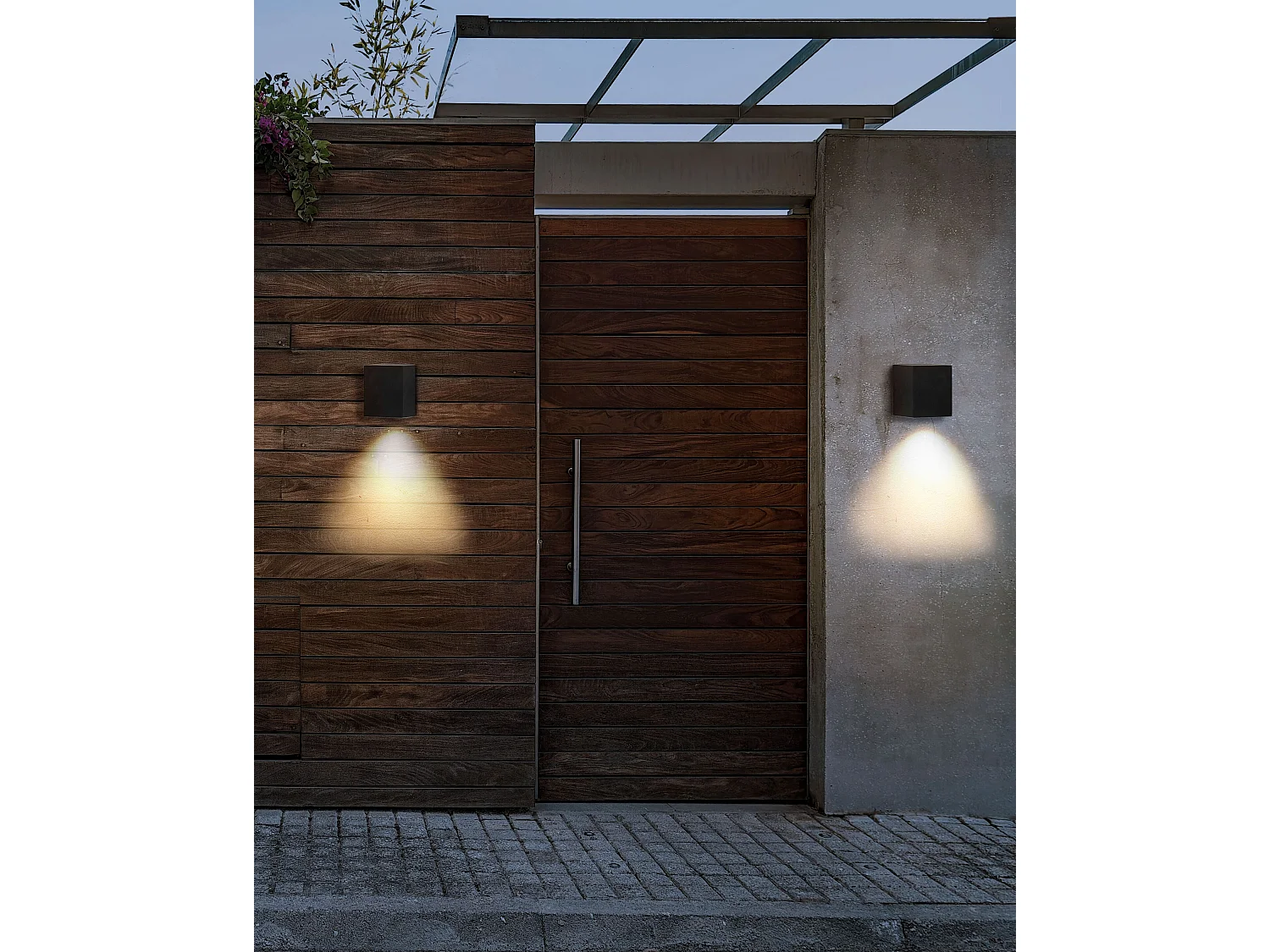 Zestaw 2 lamp ściennych zewnętrznych LED ARANSAS Czarny