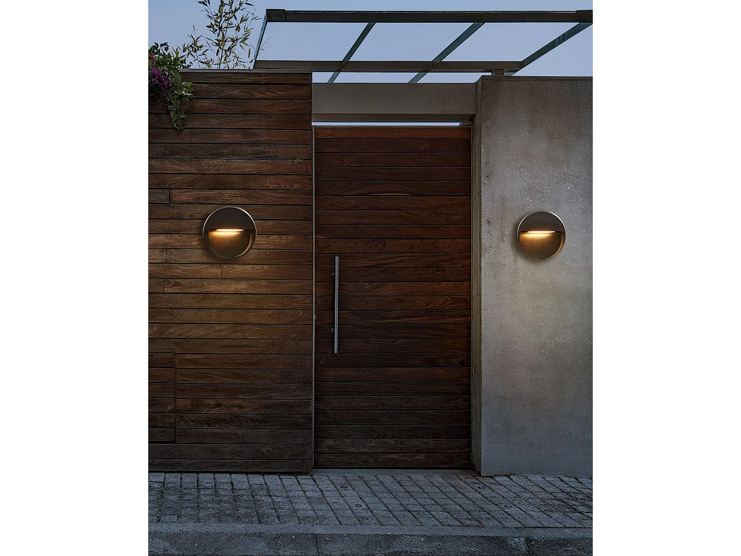 Set di 2 luci da parete da giardino a LED POMPTON Nero