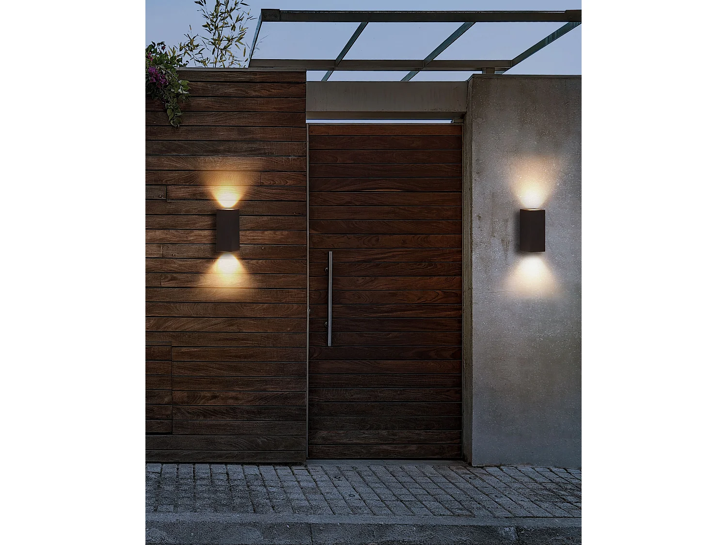 Set di 2 luci da parete da giardino a LED ANDREWS Nero