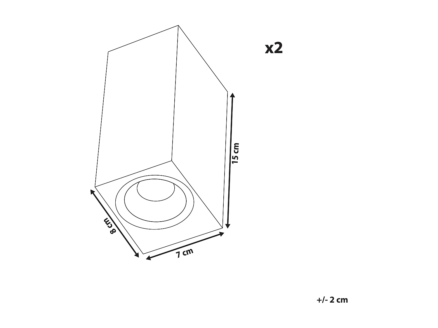 Set di 2 luci da parete da giardino a LED ANDREWS Nero