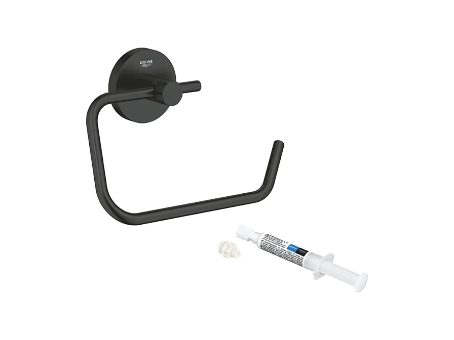 Dérouleur de papier mural WC GROHE Start noir mat + colle GROHE GROHE QuickGlue