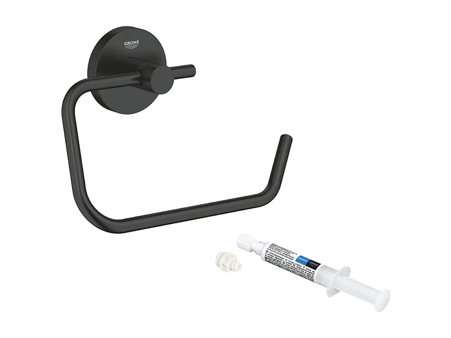 Dérouleur de papier mural WC GROHE Start noir mat + colle GROHE GROHE QuickGlue