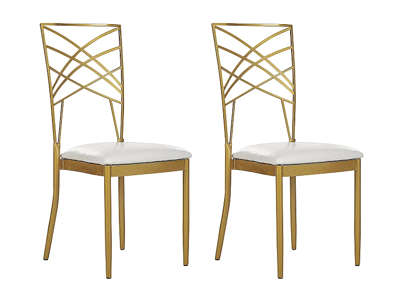 Conjunto de 2 cadeiras de jantar GIRARD Metal Dourado