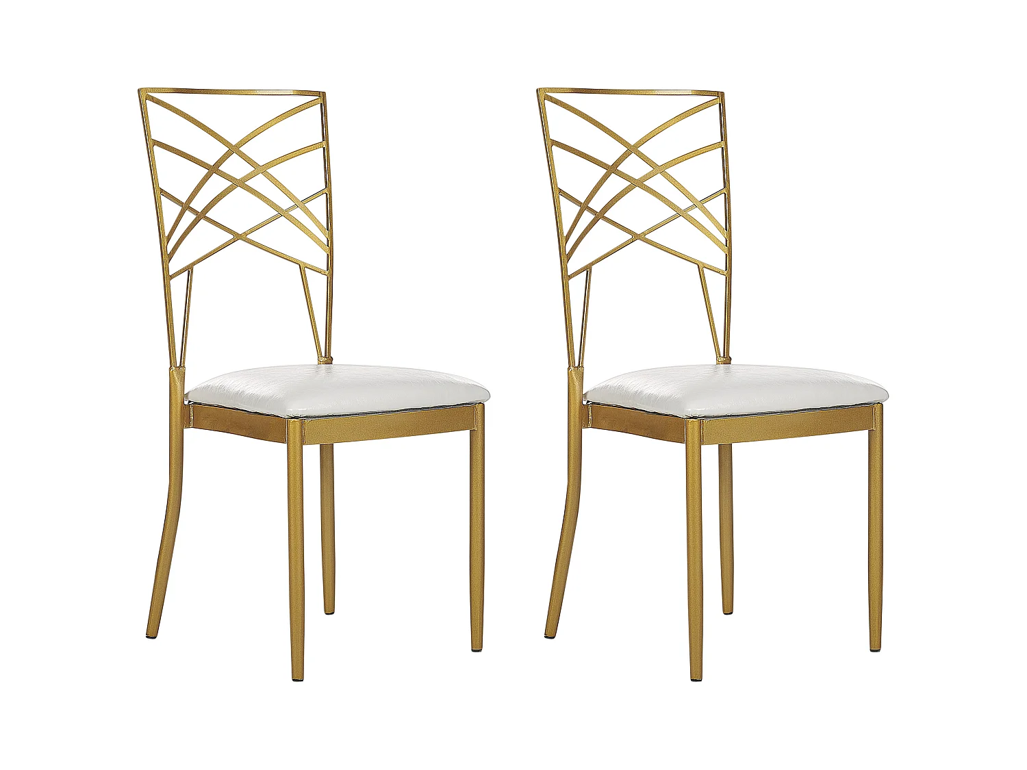 Lot de 2 chaises de salle à manger GIRARD Métal Doré