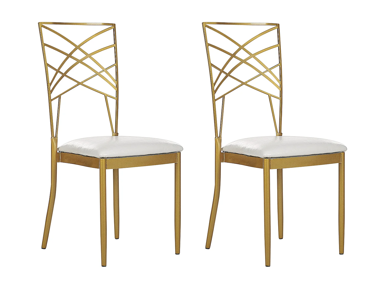 Lot de 2 chaises de salle à manger GIRARD Métal Doré