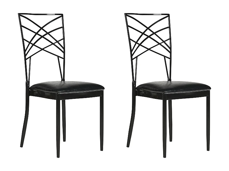 Conjunto de 2 cadeiras de jantar GIRARD Metal Preto