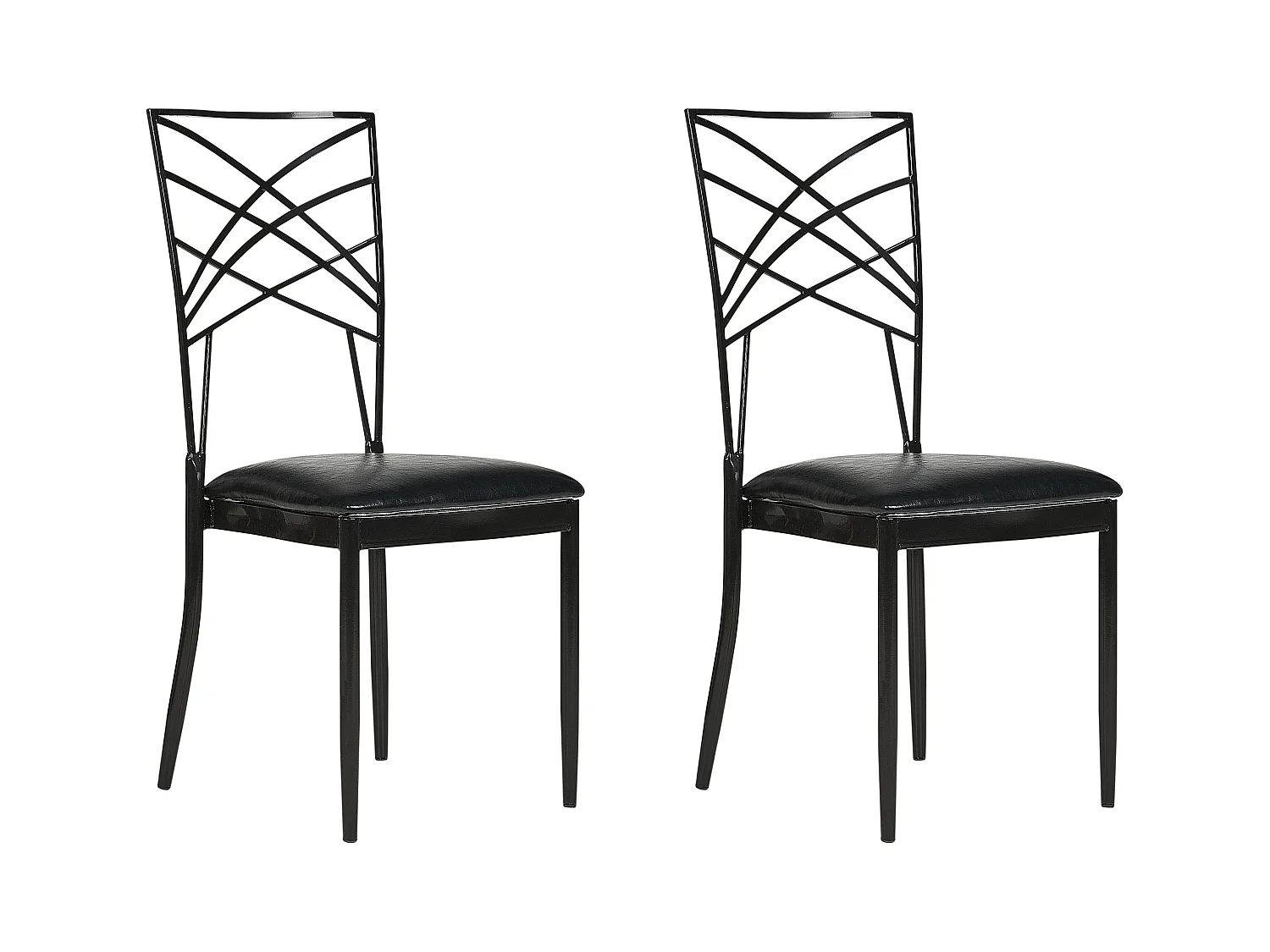 Lot de 2 chaises de salle à manger GIRARD Métal Noir