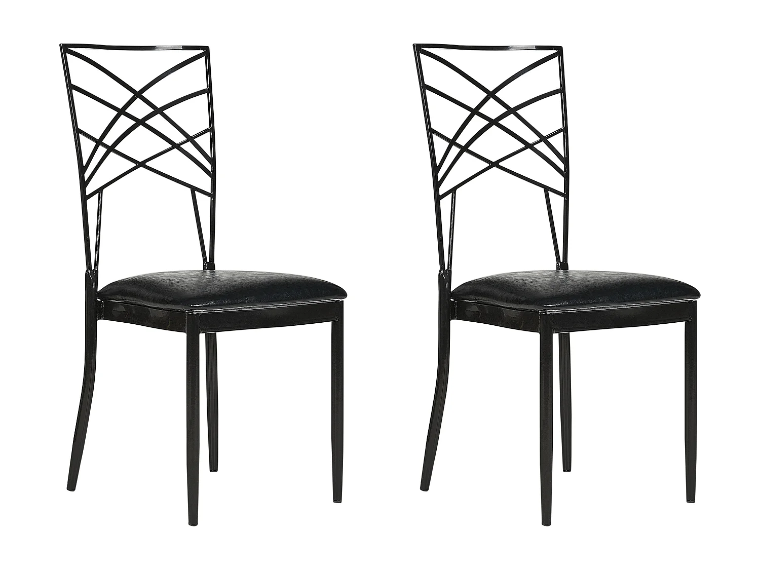 Lot de 2 chaises de salle à manger GIRARD Métal Noir