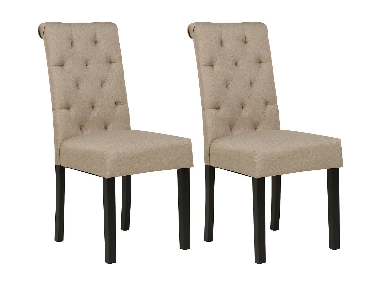 Eetkamerstoel MELVA Set van 2 Stof Taupe