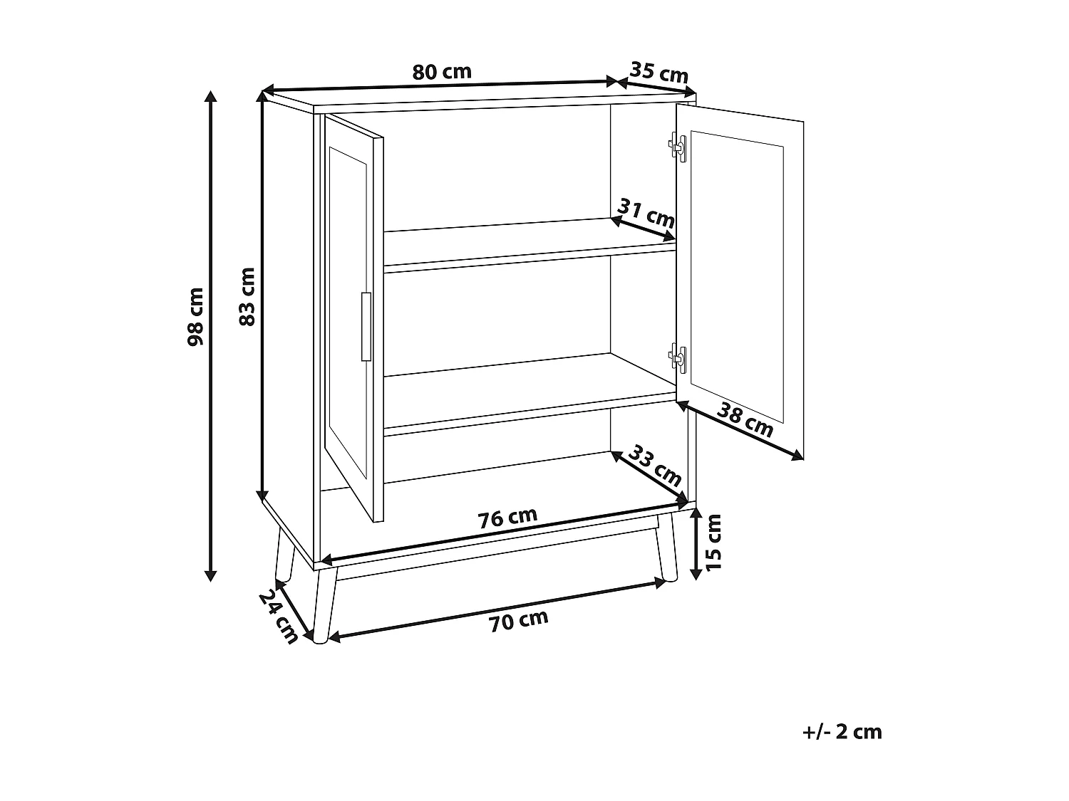 Szafka na buty PEROTE Rattan Jasnobrązowy