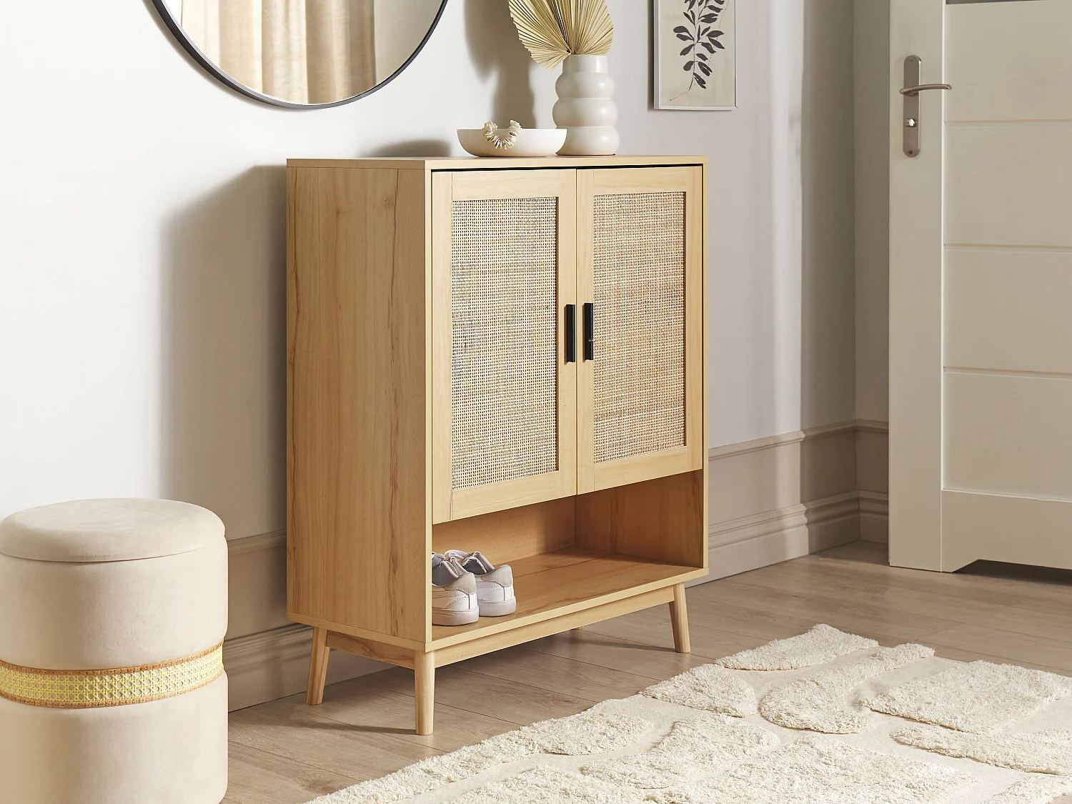 Meuble à chaussures PEROTE Rotin Marron clair