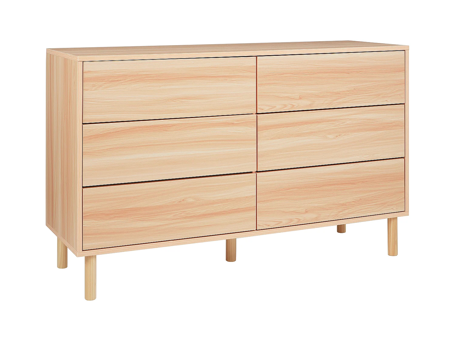 Commode à 6 tiroirs SHARPE Marron clair