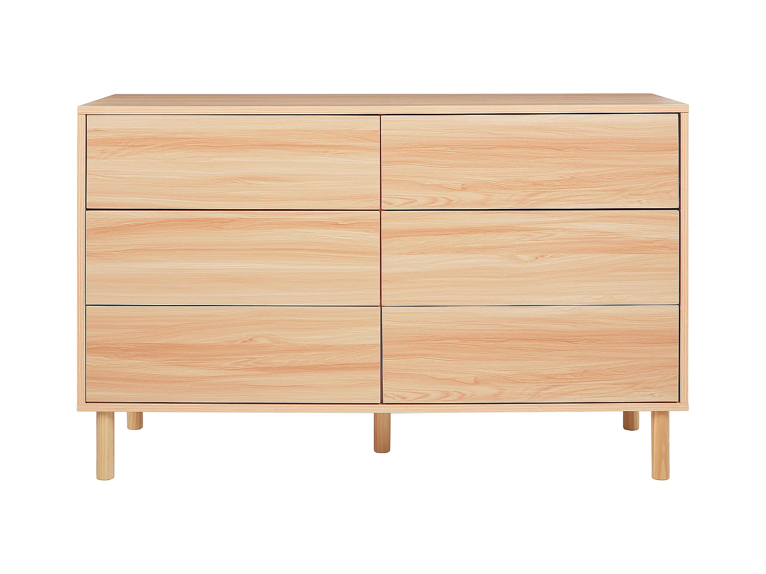 Commode à 6 tiroirs SHARPE Marron clair