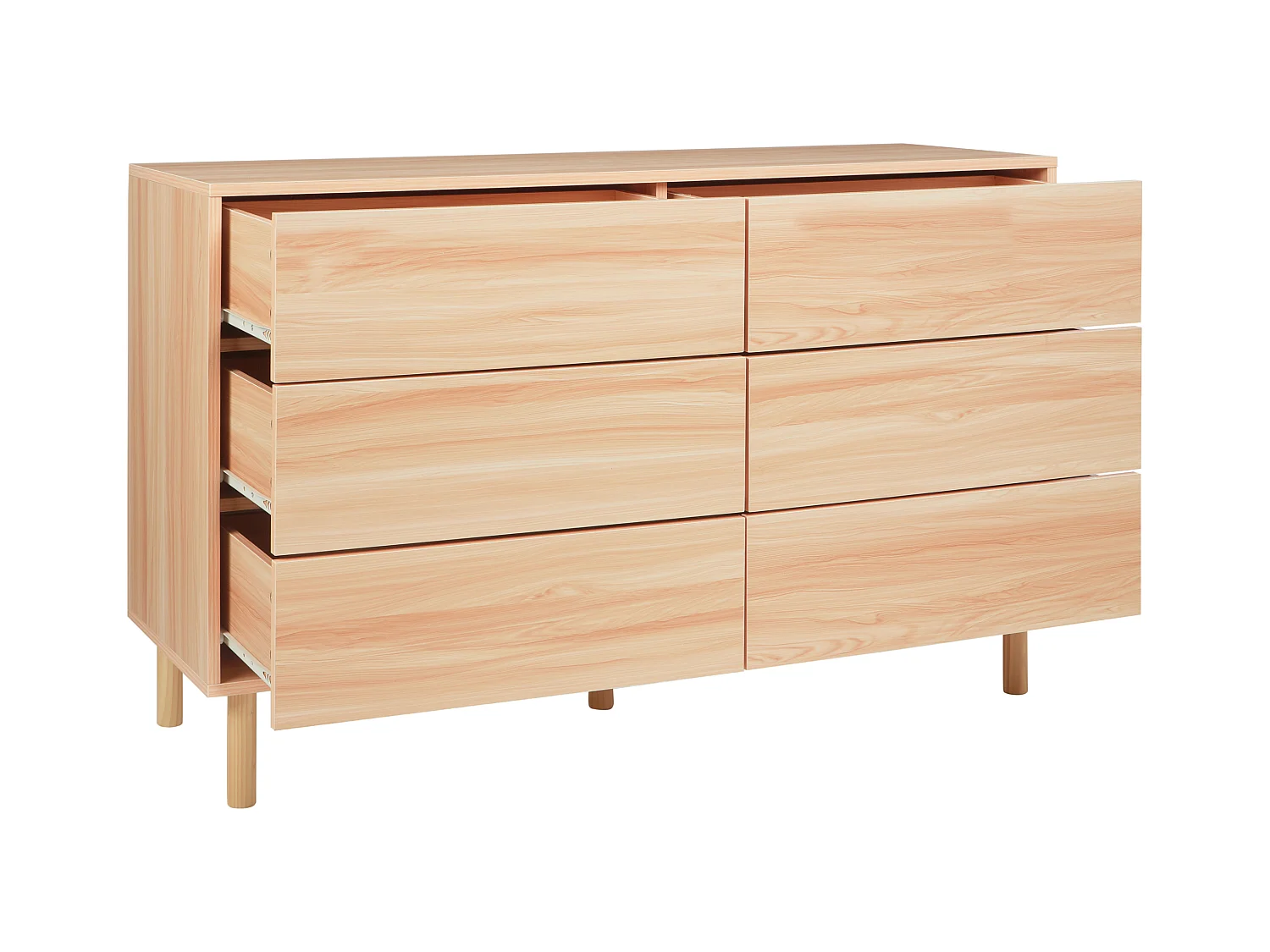 Commode à 6 tiroirs SHARPE Marron clair