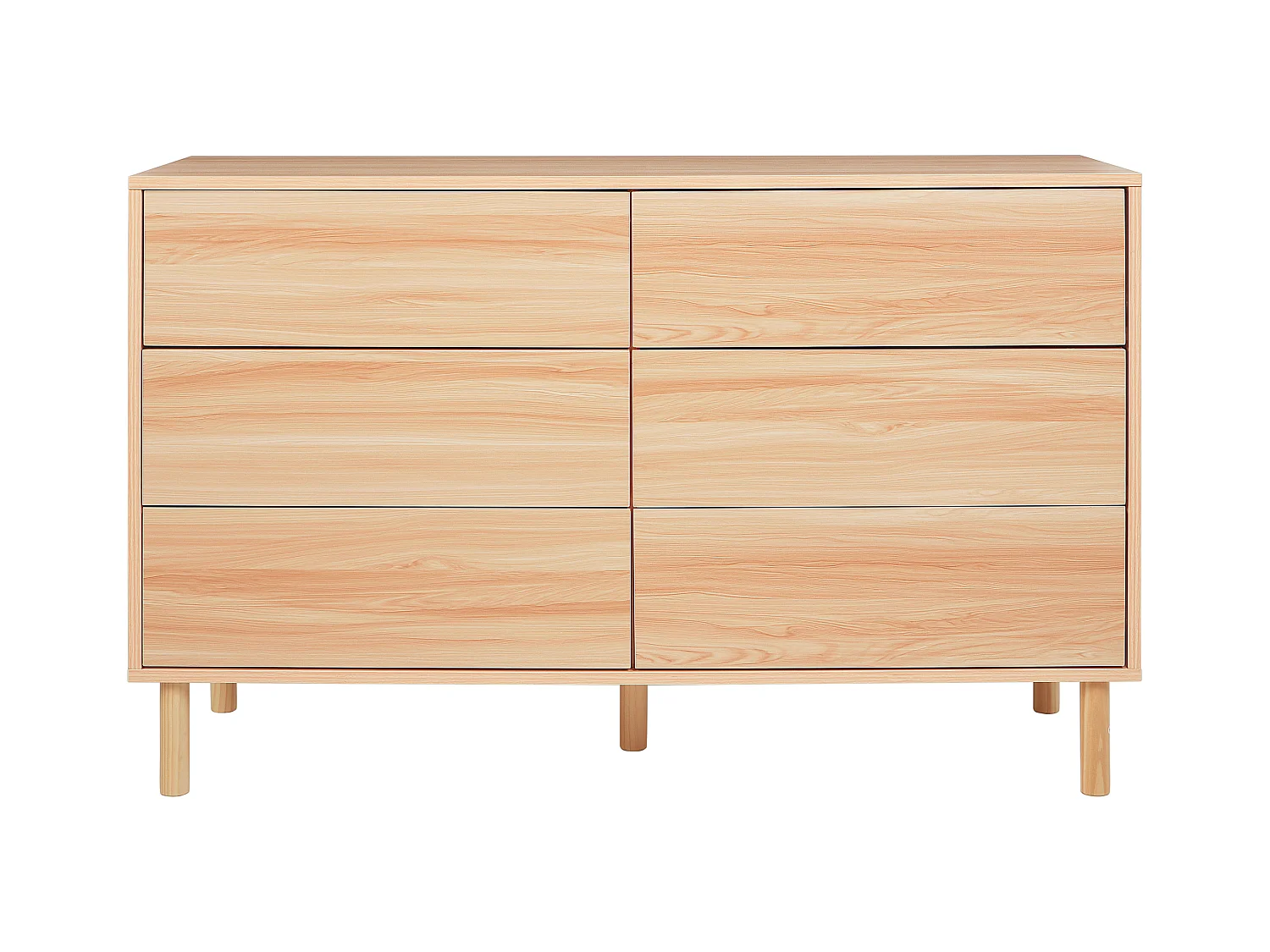 Commode à 6 tiroirs SHARPE Marron clair