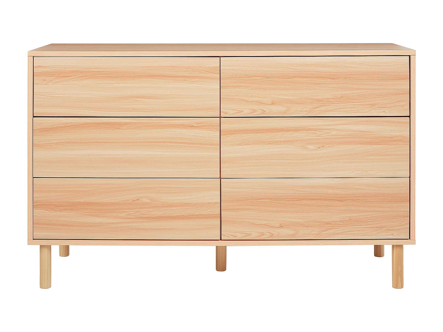 Cómoda 6 gavetas SHARPE Castanho claro