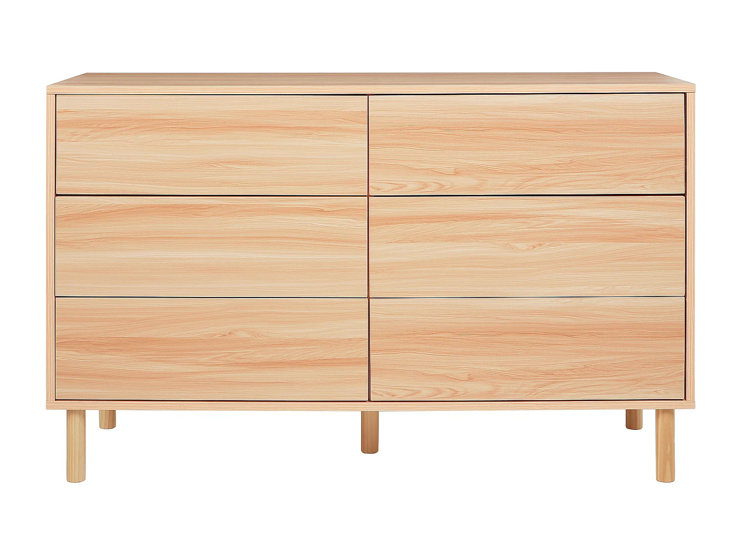 Kommode mit 6 Schubladen SHARPE Hellbraun