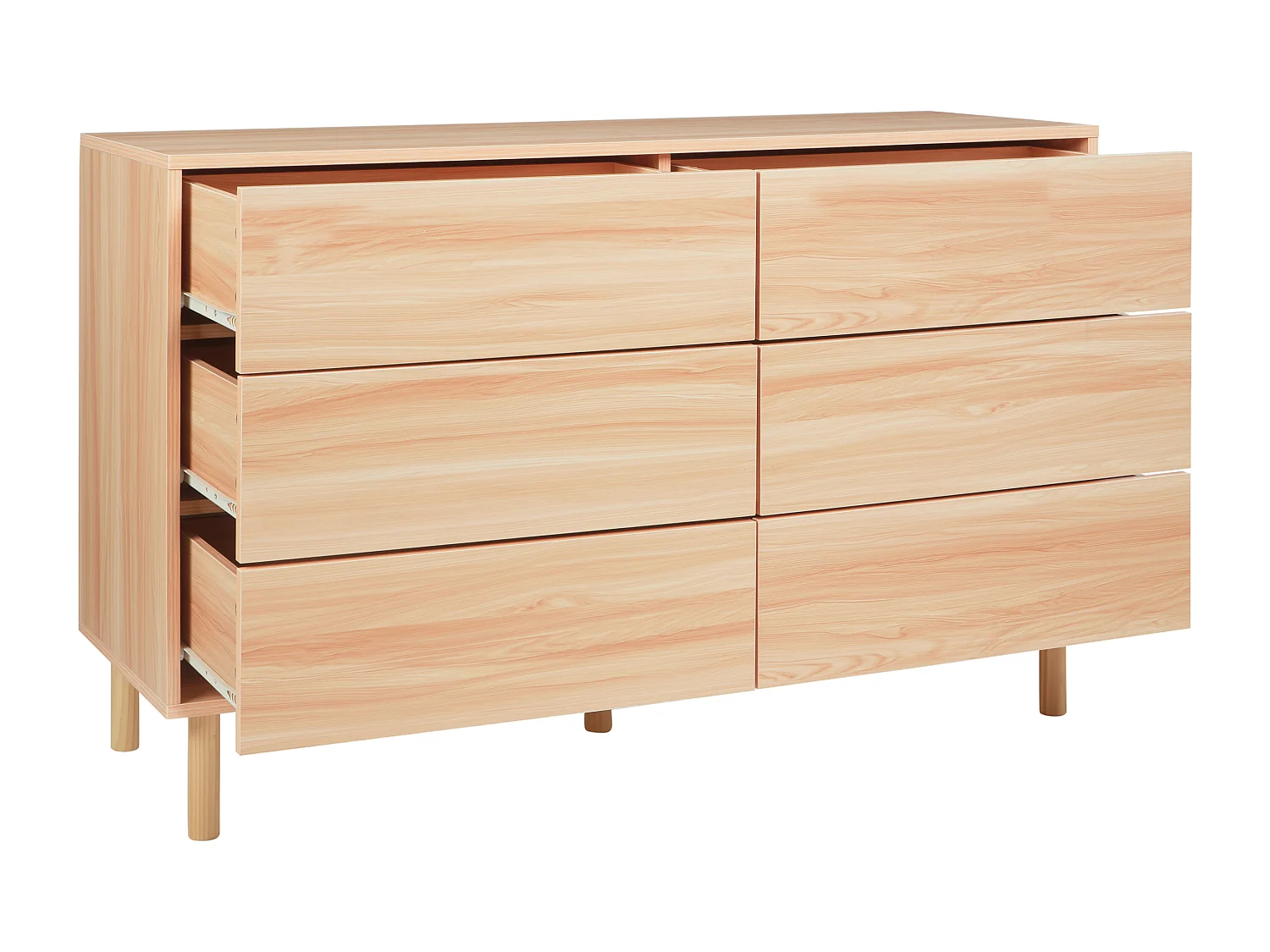 Commode à 6 tiroirs SHARPE Marron clair