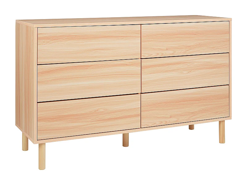 Commode à 6 tiroirs SHARPE Marron clair