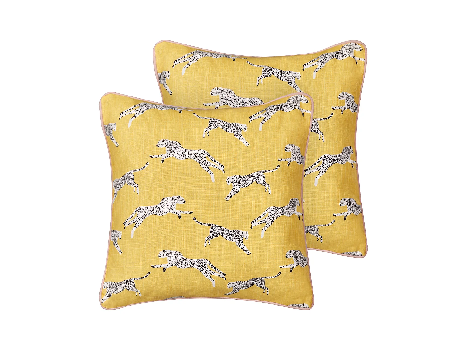 Lot de 2 coussins décoratifs ARALES Coton 45 x 45 cm Jaune Motif animal