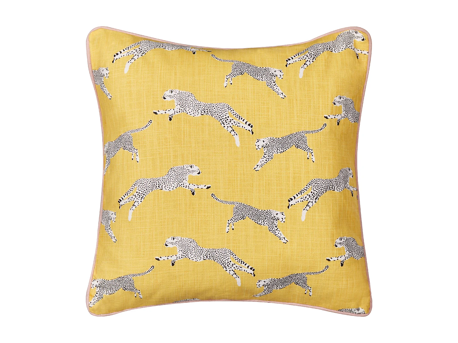 Set van 2 decoratieve kussens ARALES Katoen 45 x 45 cm Geel Dierenprint