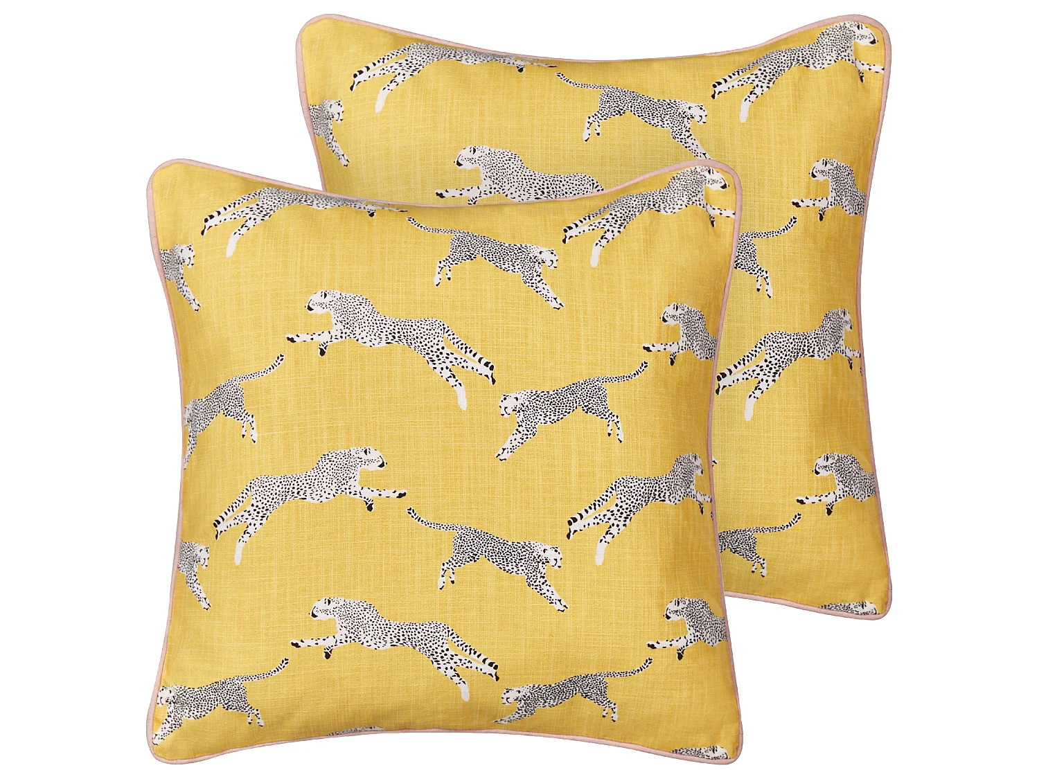 Lot de 2 coussins décoratifs ARALES Coton 45 x 45 cm Jaune Motif animal