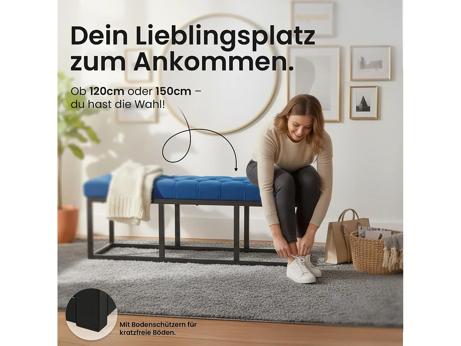 Bankzitting - Fluweel - blauw - Polson