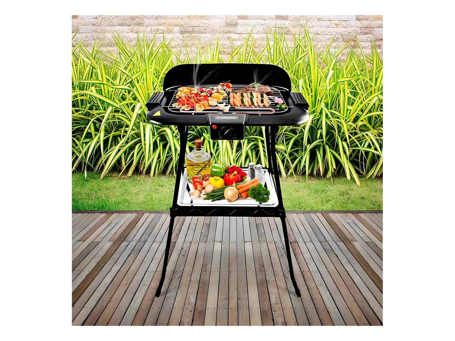 Barbecue électrique Sur Pieds Avec Thermostat Réglable Xbbq36 Kitchencook