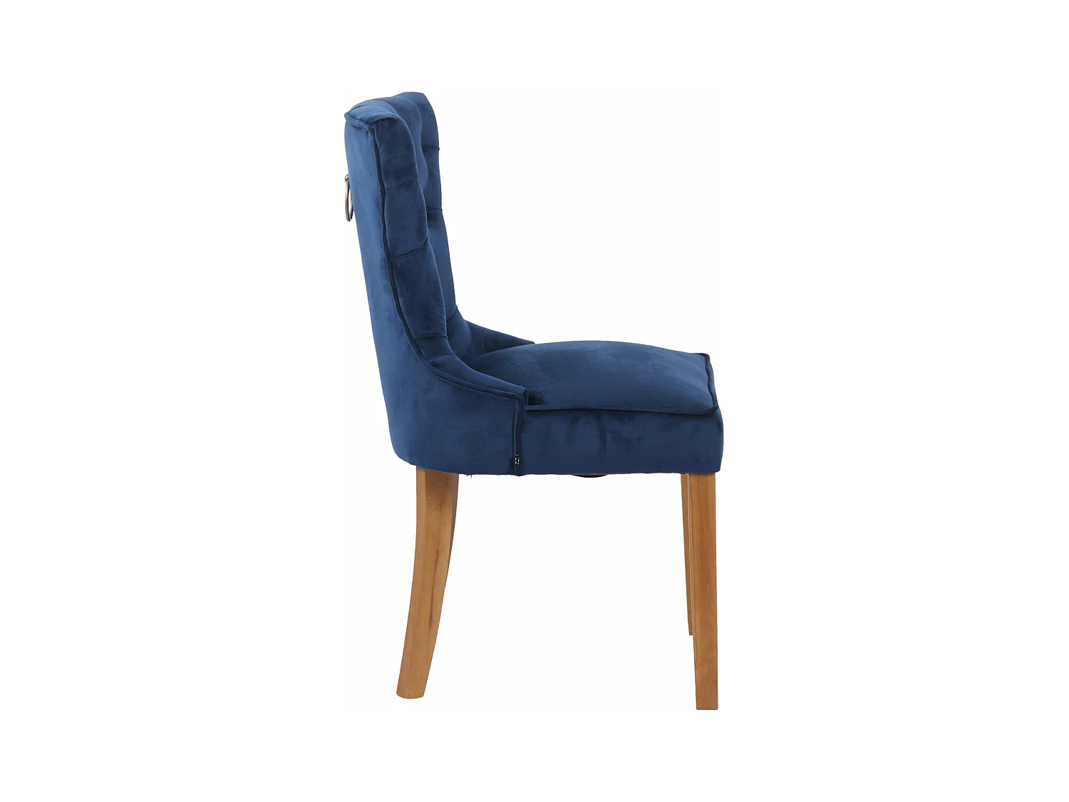 chaise salle à manger - Velours & Antique clair - Bleu - Franca