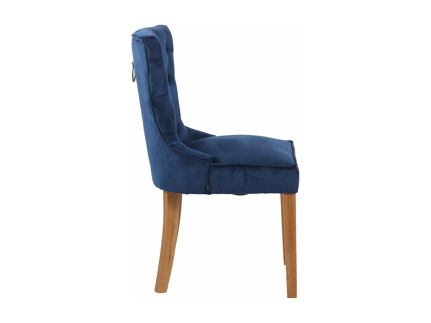 chaise salle à manger - Velours & Antique clair - Bleu - Franca