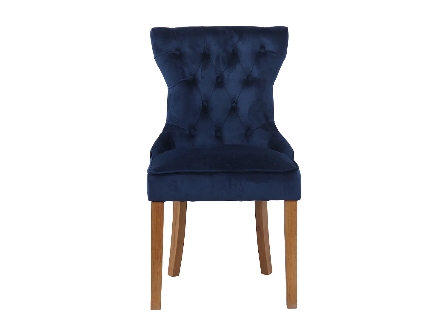 chaise salle à manger - Velours & Antique clair - Bleu - Franca