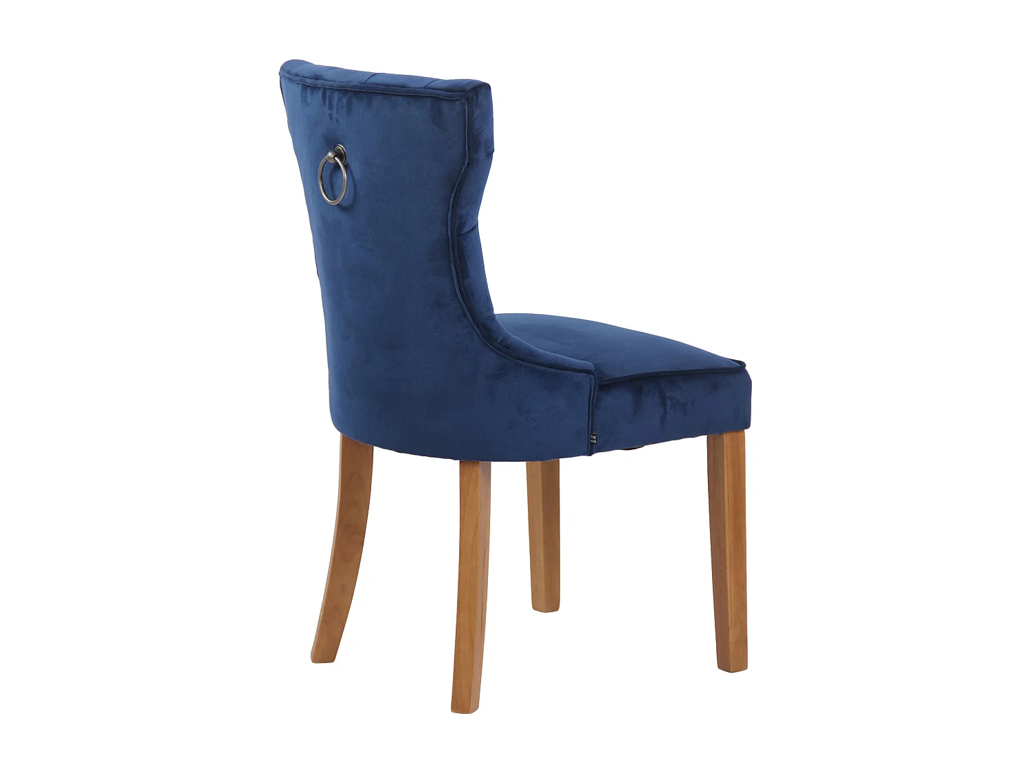 chaise salle à manger - Velours & Antique clair - Bleu - Franca