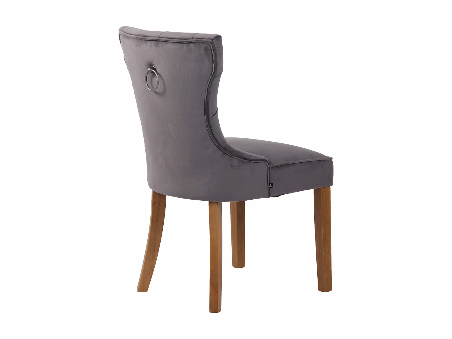 chaise salle à manger - Velours & Antique clair - Gris foncé - Franca