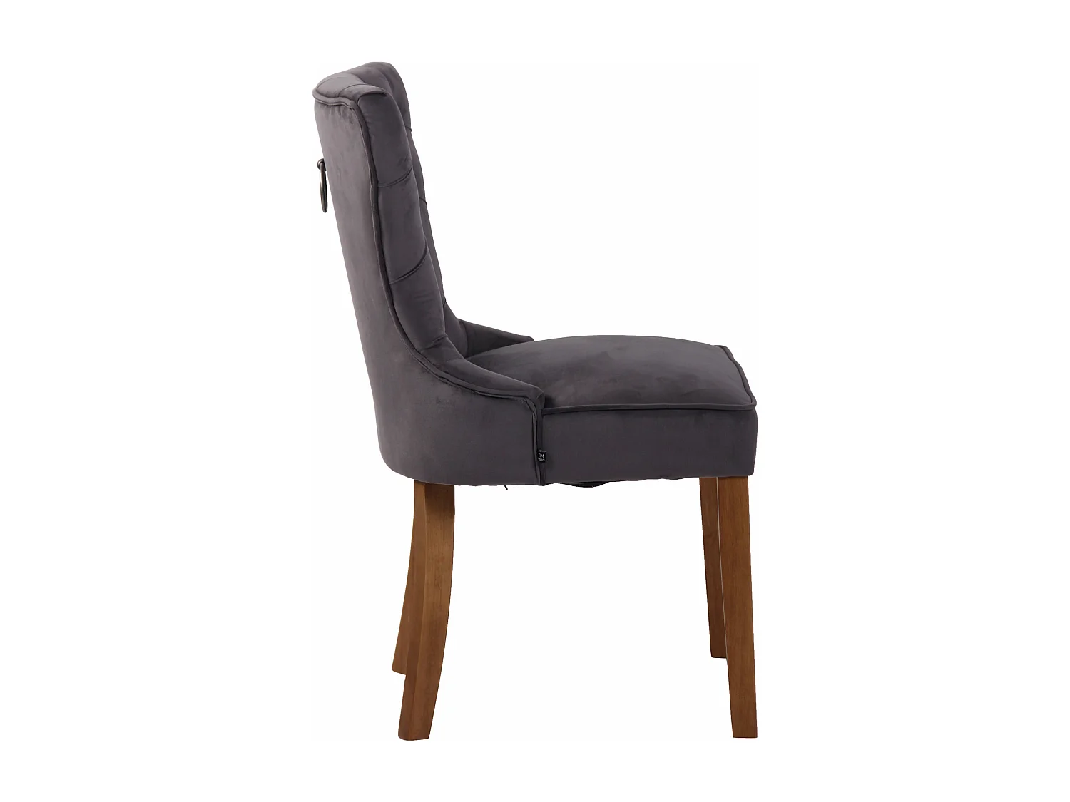 chaise salle à manger - Velours & Antique clair - Gris foncé - Franca