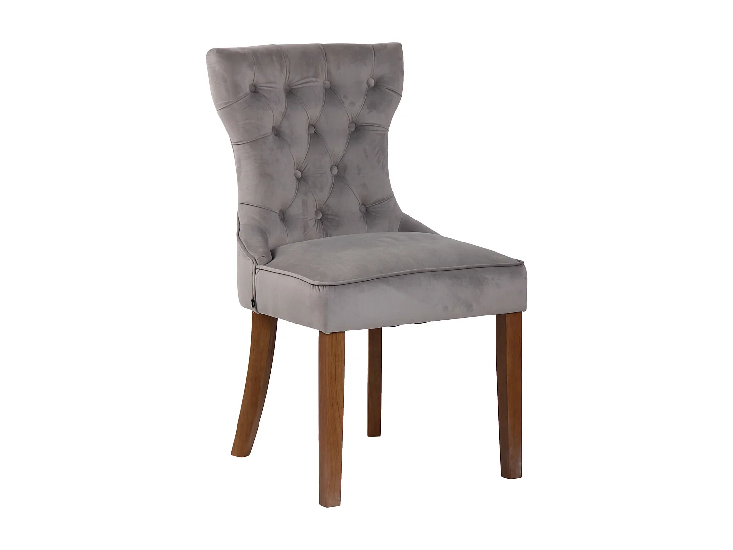 chaise salle à manger - Velours & Antique clair - Gris - Franca