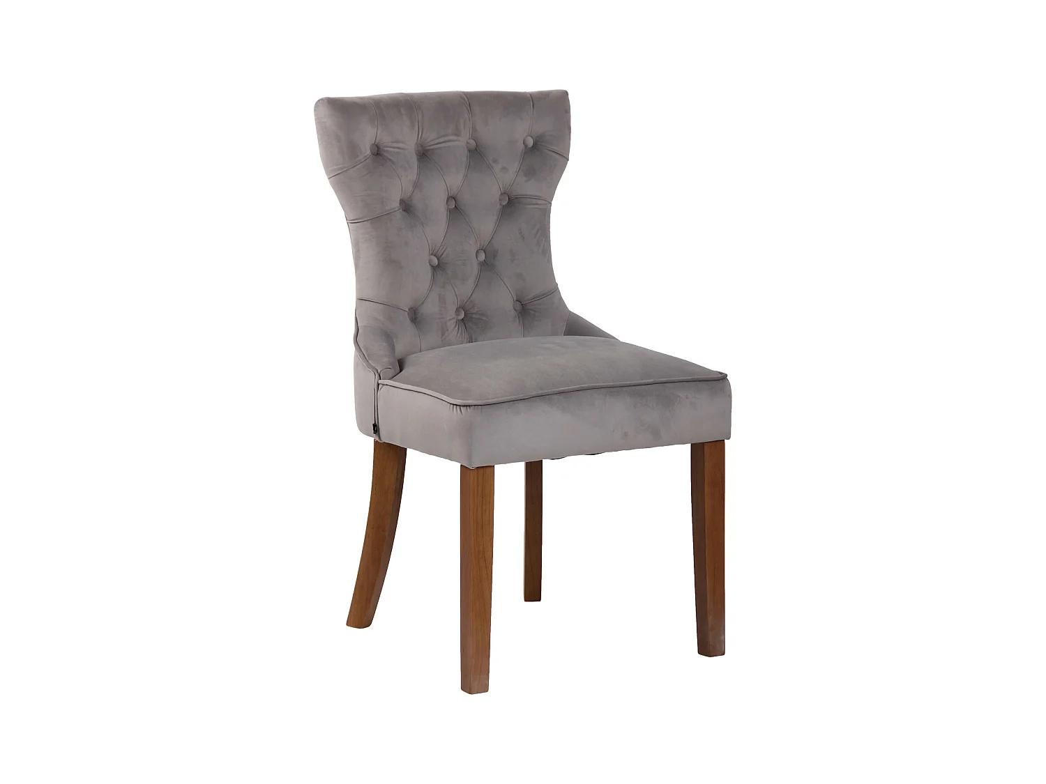 chaise salle à manger - Velours & Antique clair - Gris - Franca