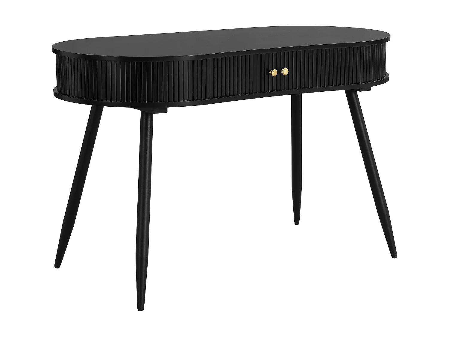 Bureau avec 2 portes coulissantes en MDF - Noir - SEVATO