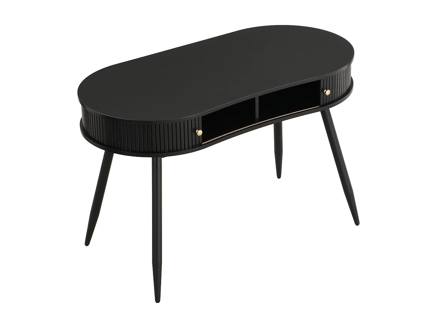 Bureau avec 2 portes coulissantes en MDF - Noir - SEVATO
