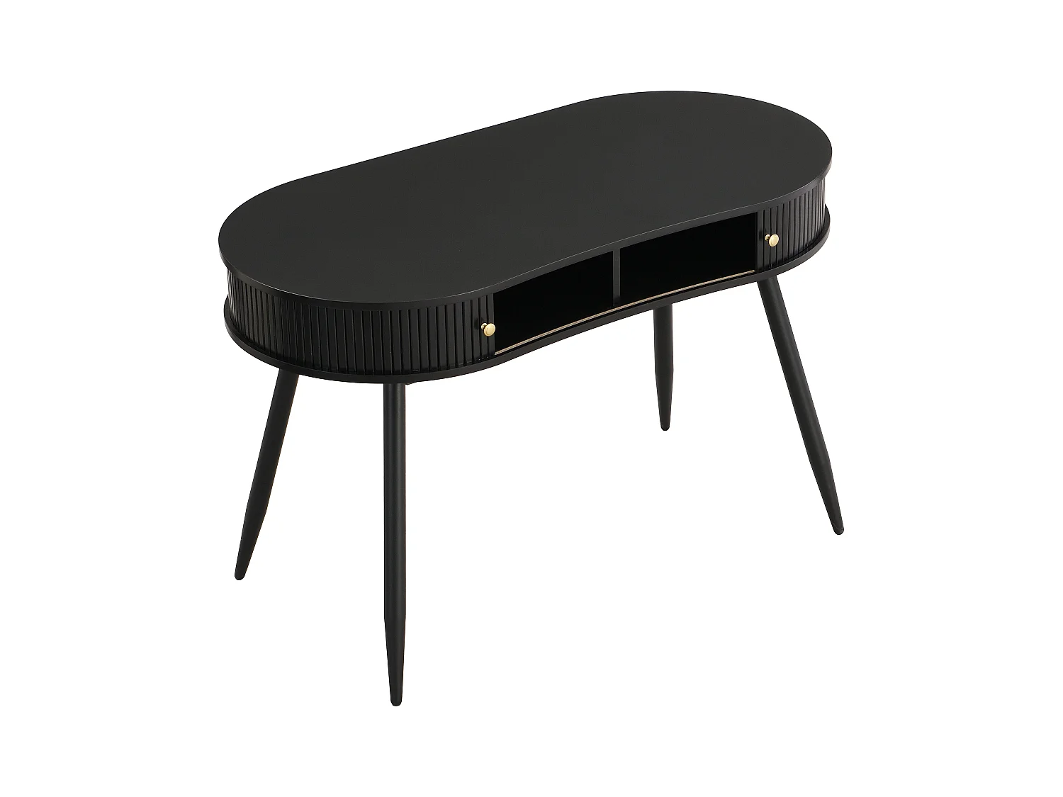 Bureau avec 2 portes coulissantes en MDF - Noir - SEVATO