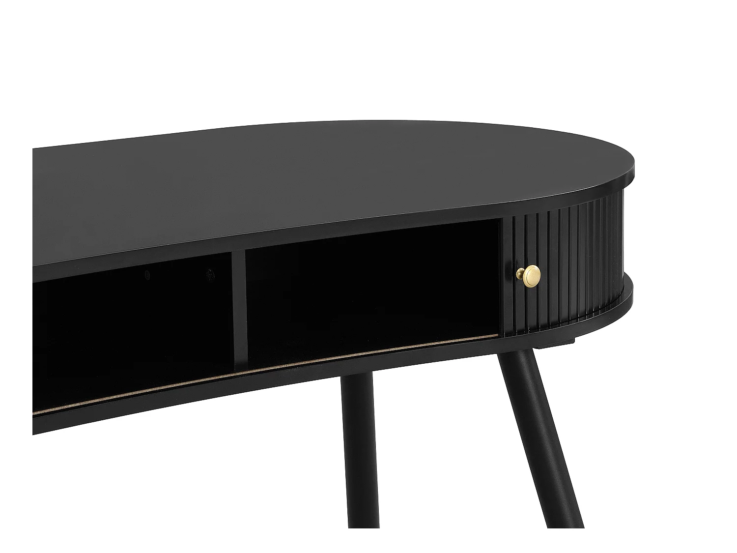 Bureau avec 2 portes coulissantes en MDF - Noir - SEVATO