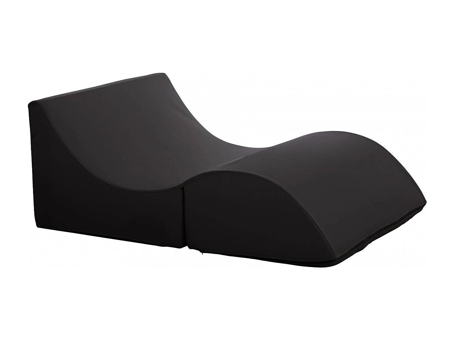 Lit pliant Dabbes, Pouf transformable en lit double, Méridienne en éco-cuir, 100% Made in Italy, 100x200h70 cm, Noir