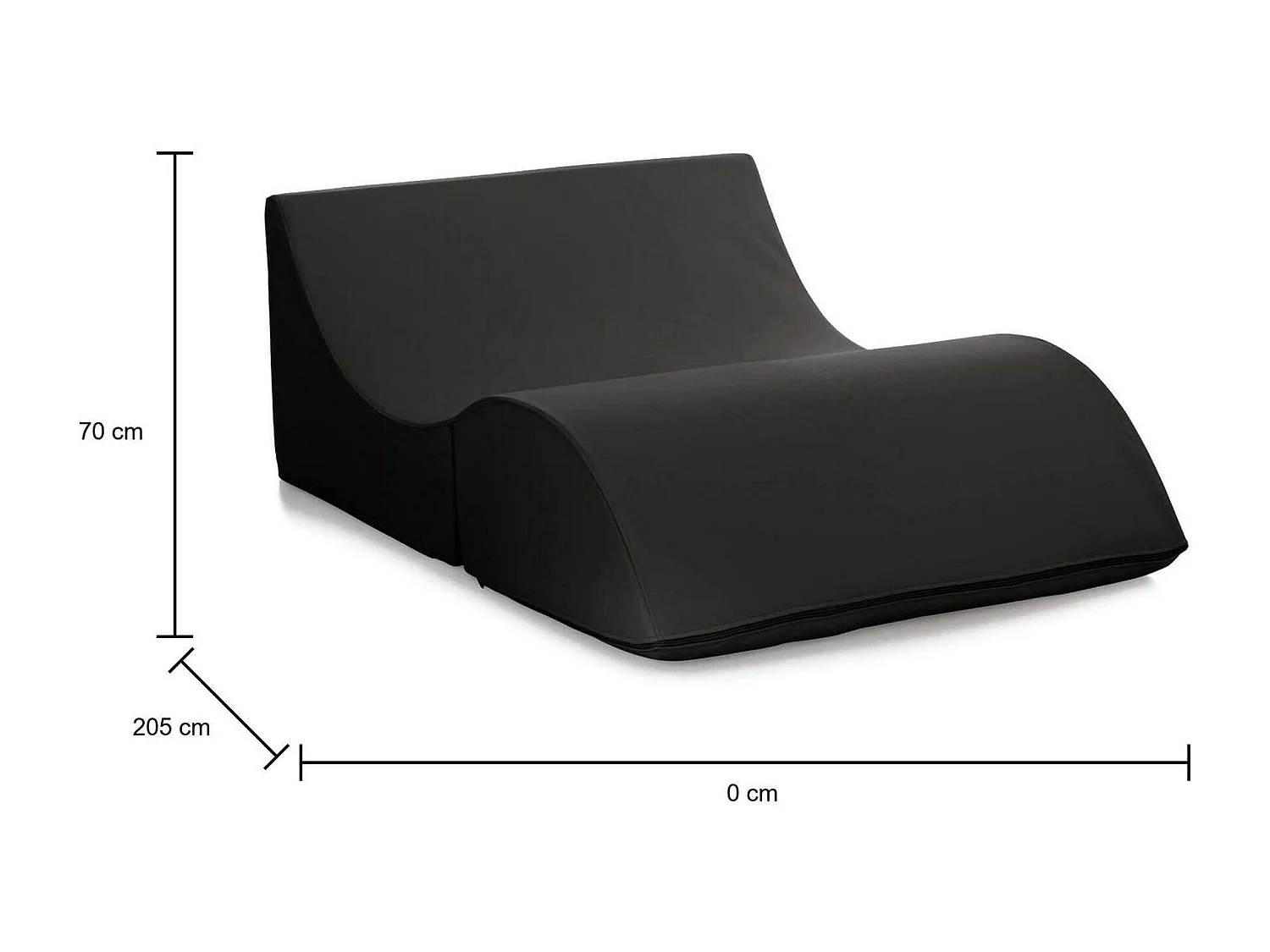 Klappbett Dabbes, Puff umwandelbar in Doppelbett, 100% Made in Italy, Puff, umwandelbar in eine Chaiselongue aus Kunstleder, Cm 100x200h70, Schwarz