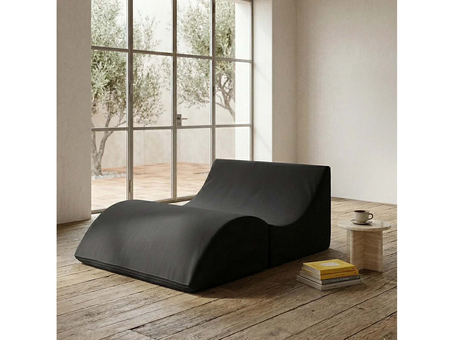 Letto Pieghevole Amorina, Imbottito Made in Italy, 100x50 cm Nero, Brandina