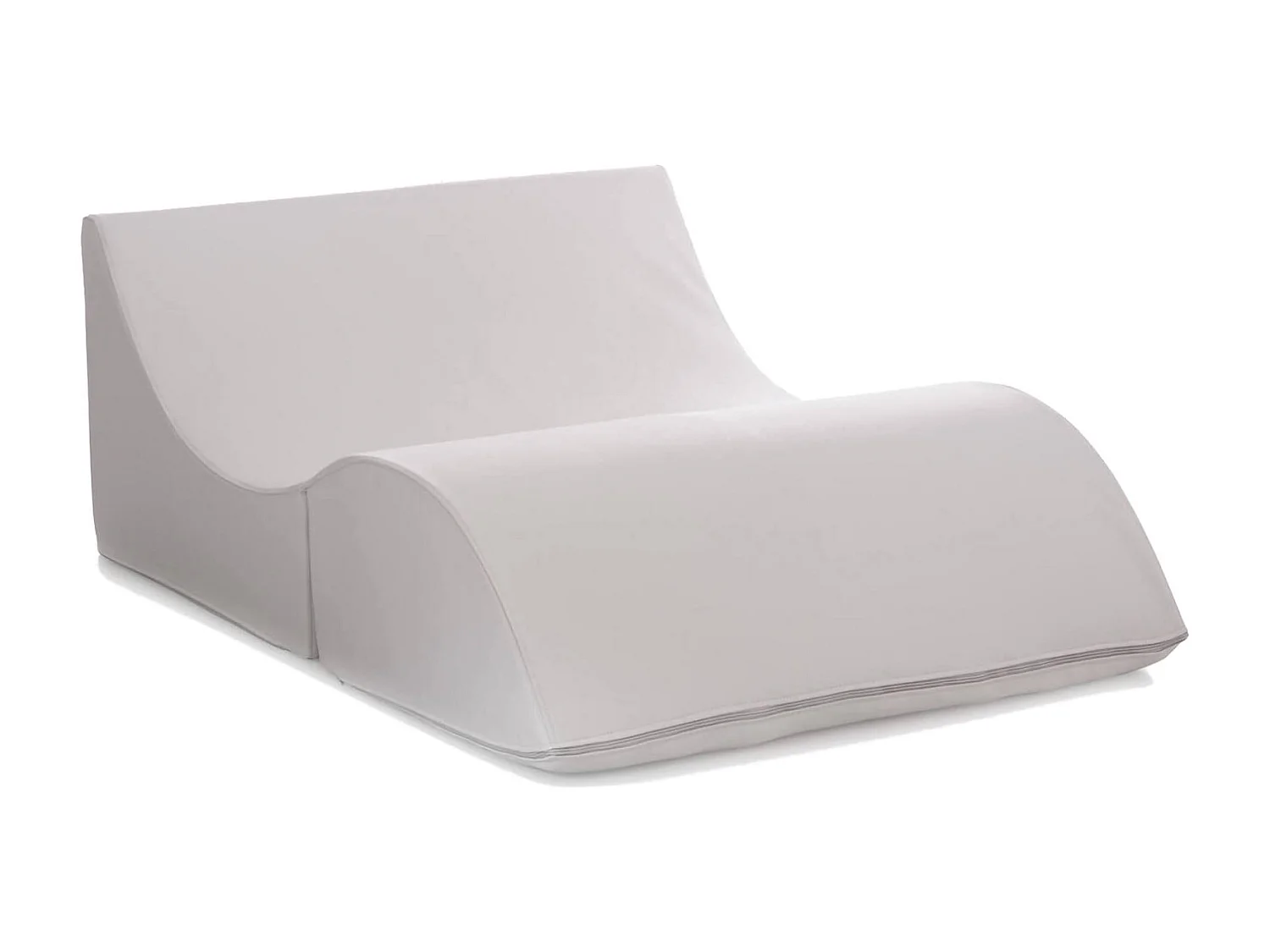 Klappbett Dabbes, Puff umwandelbar in Doppelbett, 100% Made in Italy, Puff, umwandelbar in eine Chaiselongue aus Kunstleder, Cm 100x200h70, Weiß